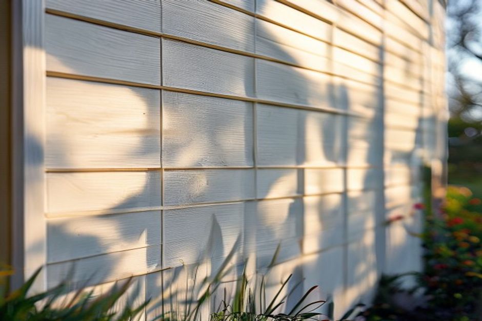 Close up of freshly painted weatherboard cladding