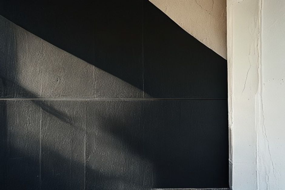 Close-up of crisp paint lines on a feature wall